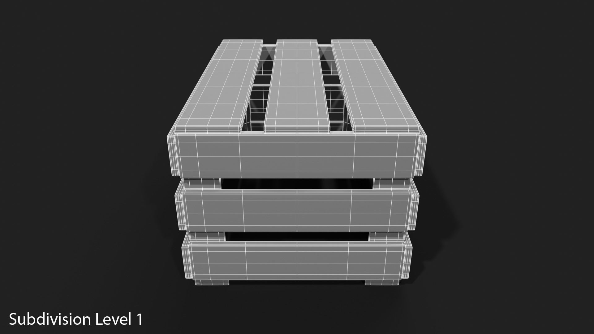 Wooden Fruit Crate Low-poly 3D model_40