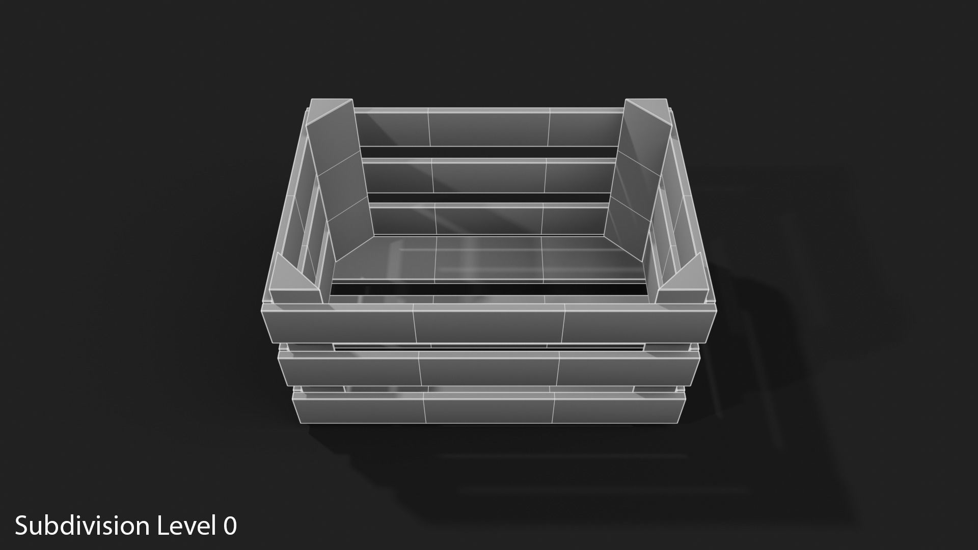 Wooden Fruit Crate Low-poly 3D model_37