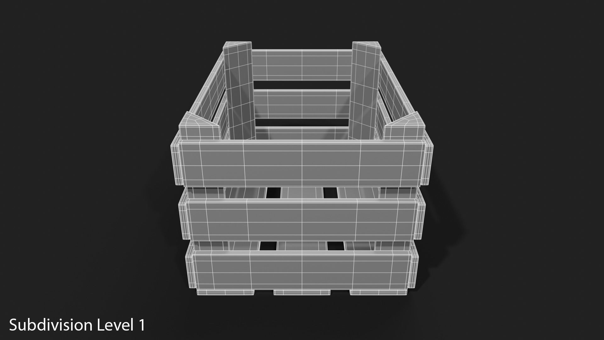 Wooden Fruit Crate Low-poly 3D model_26