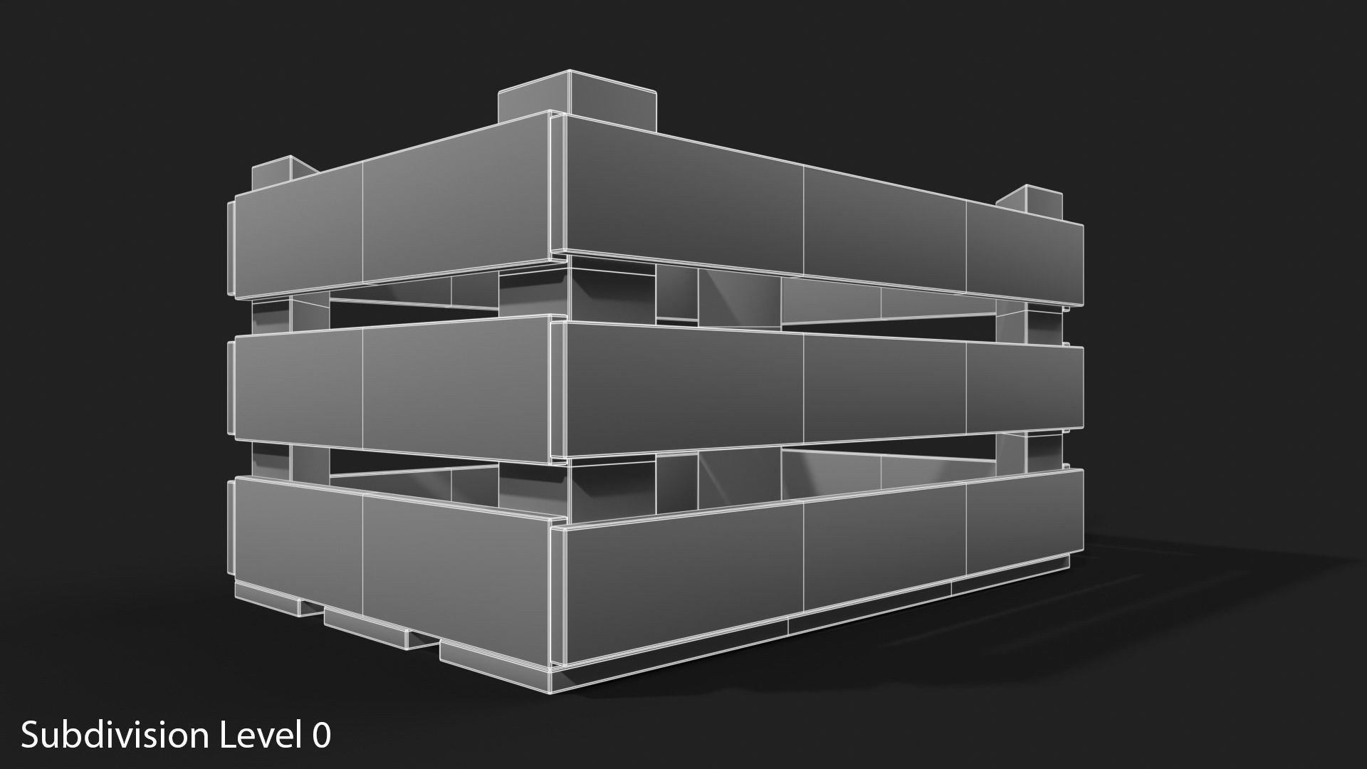 Wooden Fruit Crate Low-poly 3D model_29