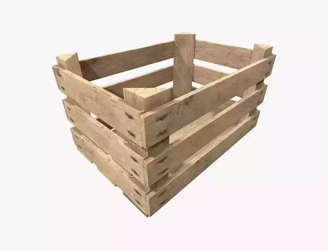 Wooden Fruit Crate Low-poly 3D model