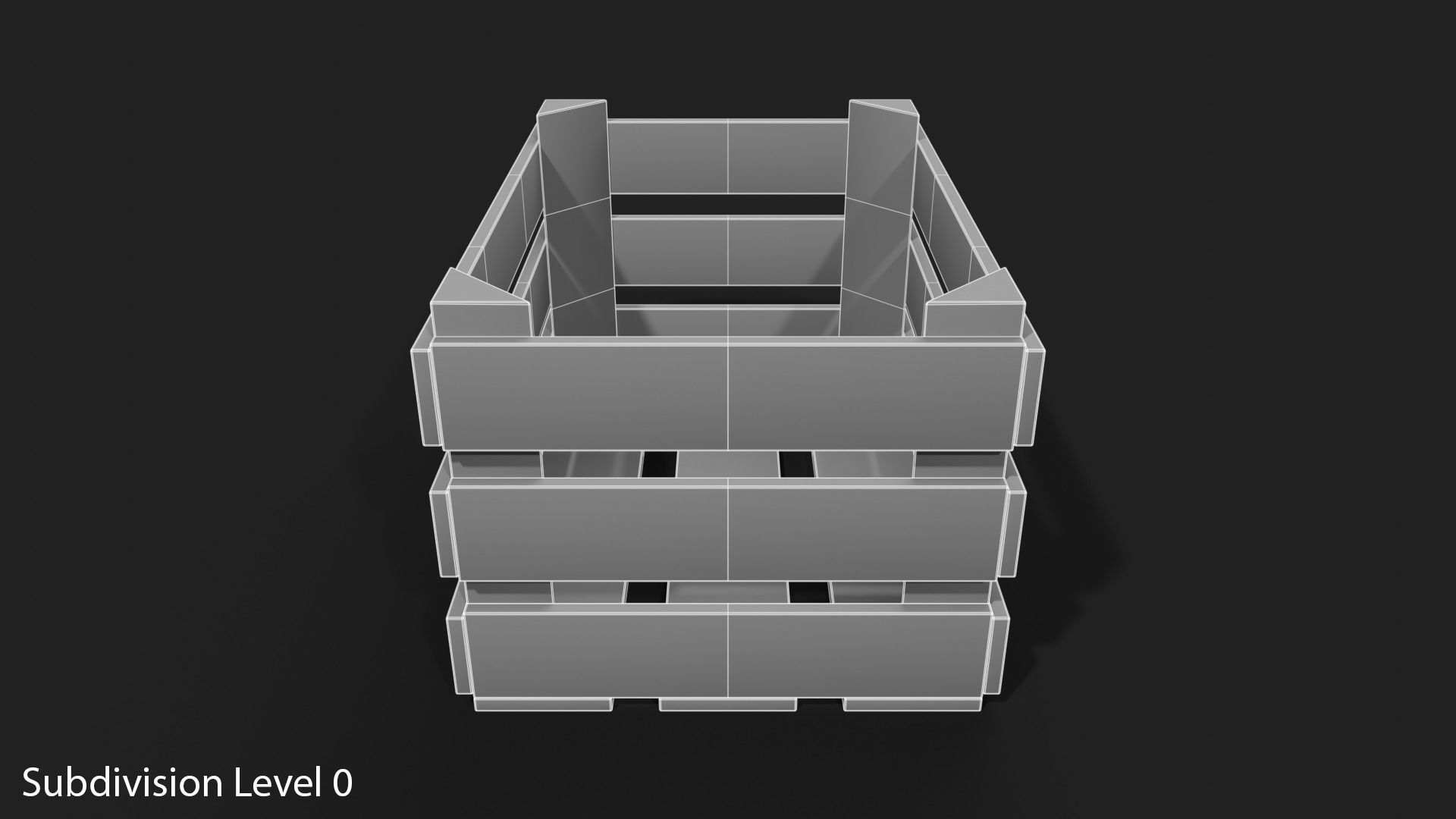 Wooden Fruit Crate Low-poly 3D model_25