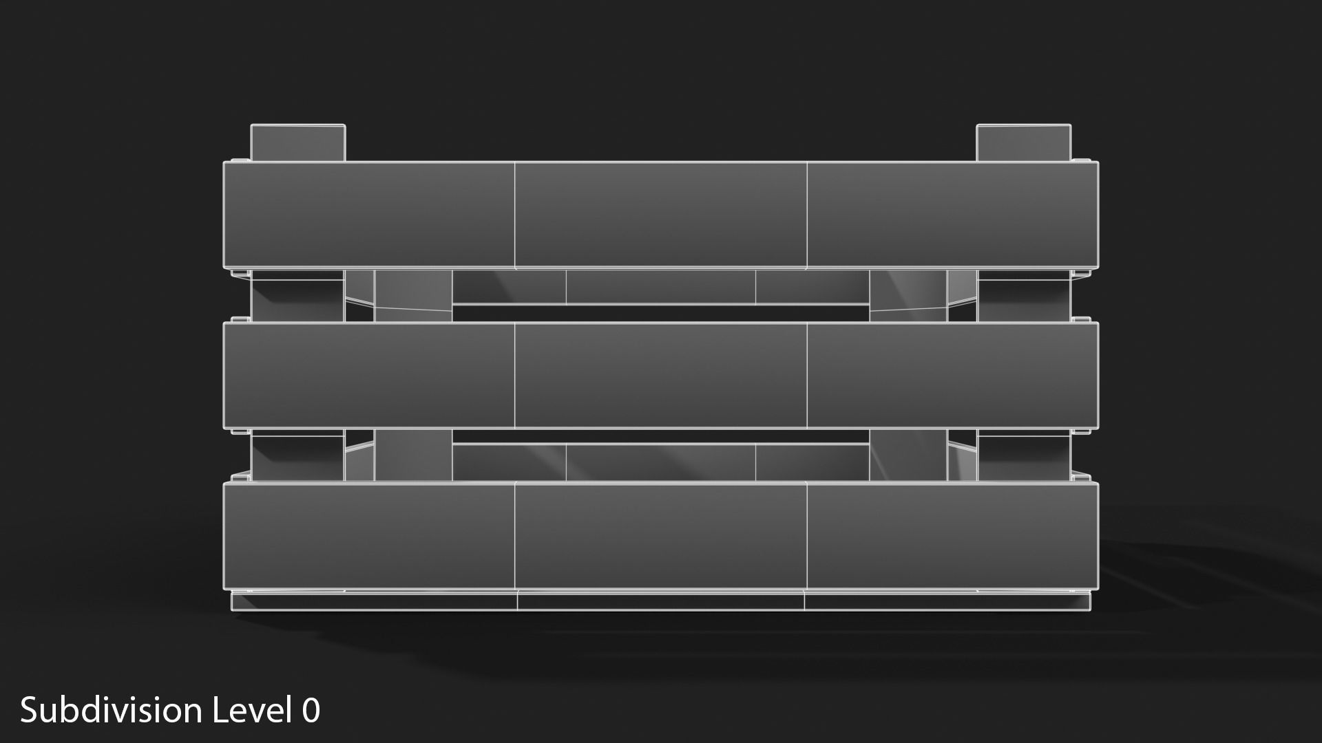 Wooden Fruit Crate Low-poly 3D model_34