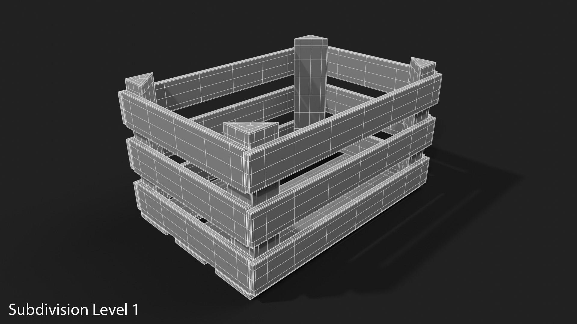 Wooden Fruit Crate Low-poly 3D model_31