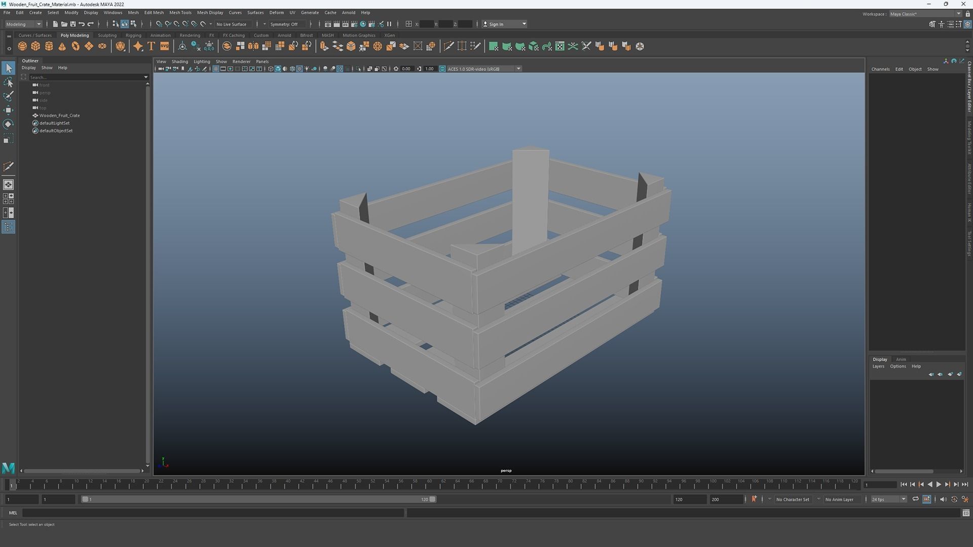 Wooden Fruit Crate Low-poly 3D model_48
