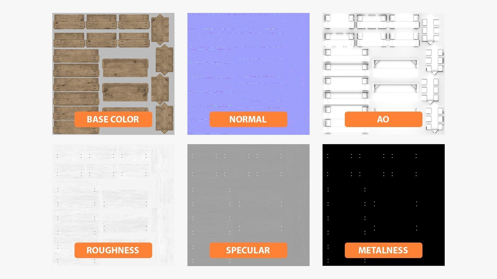 Wooden Fruit Crate Low-poly 3D model_46