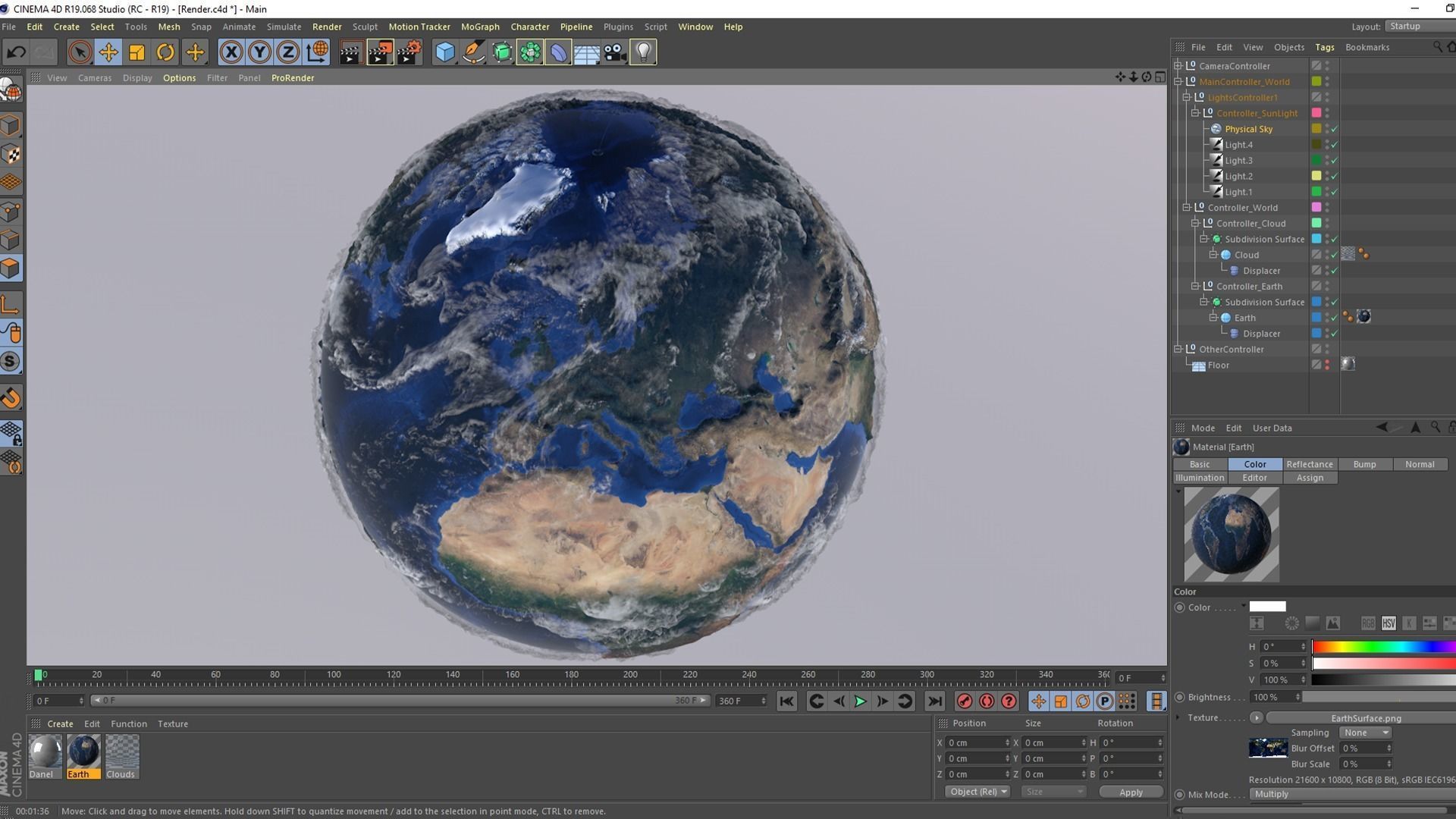 10K Relief Earth 3D Model - Bathymetry Texture 3D model_31