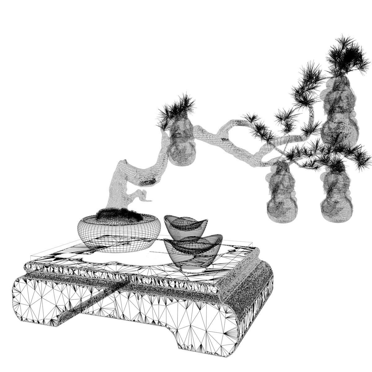 Chinese Gourd with Yuanbao 3D model_6