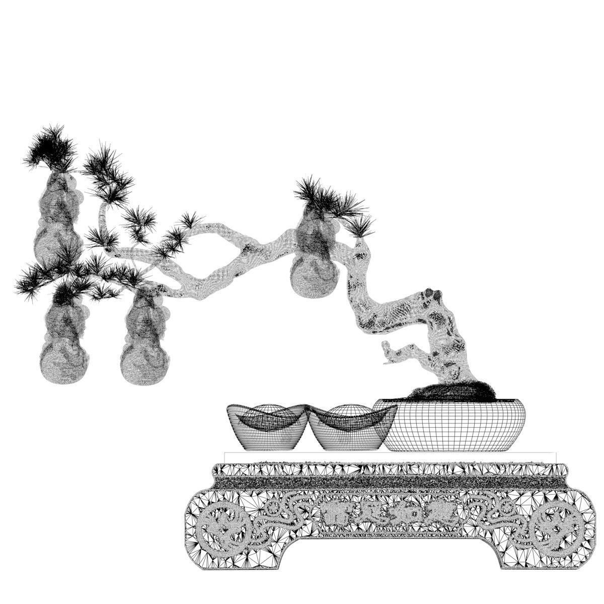 Chinese Gourd with Yuanbao 3D model_5