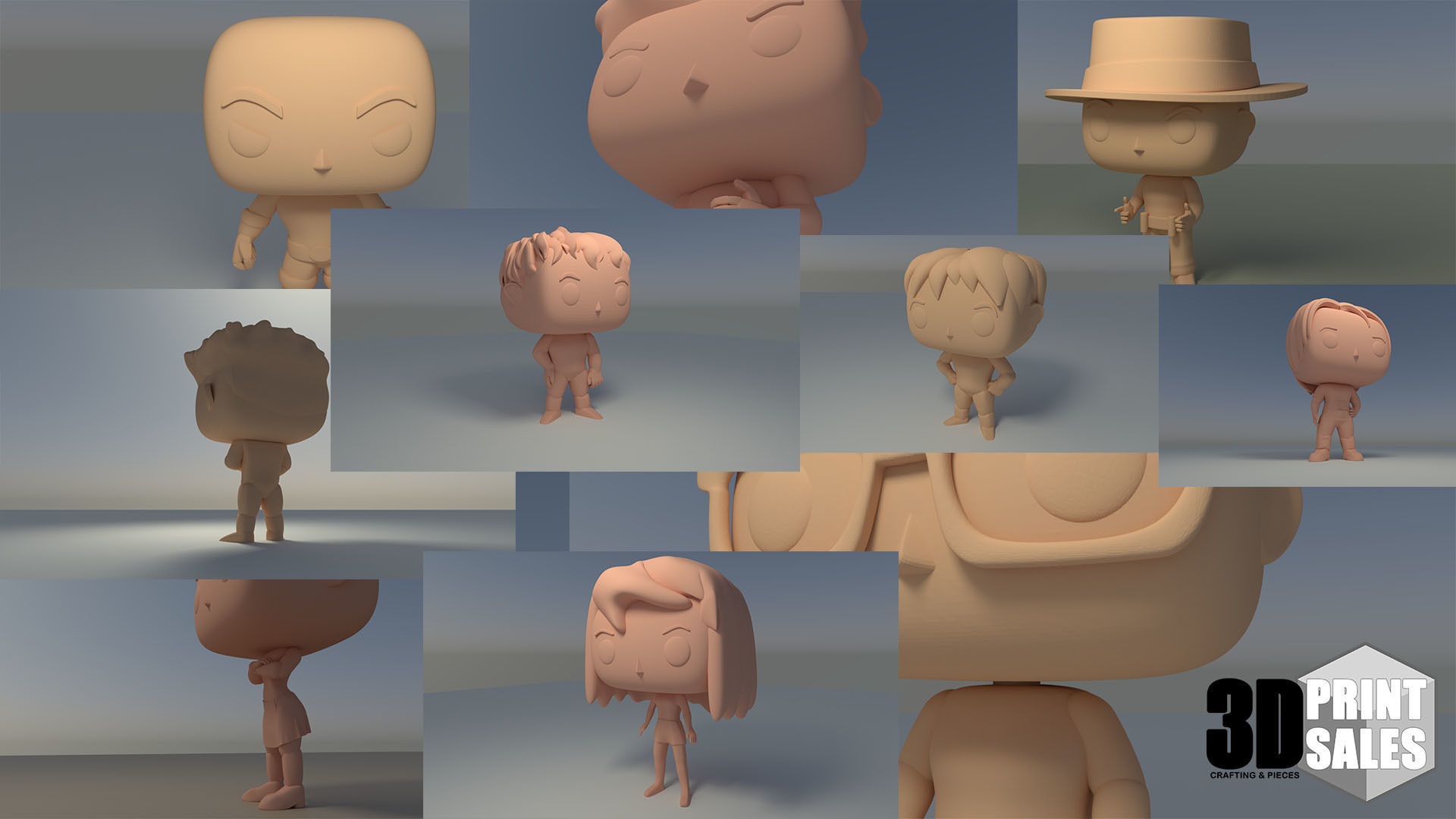 Custom Pop Cowboy Figure 3D Print 3D print model_3