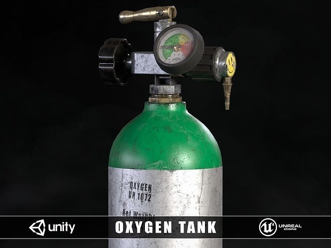 Oxygen Tank Low-poly 3D model