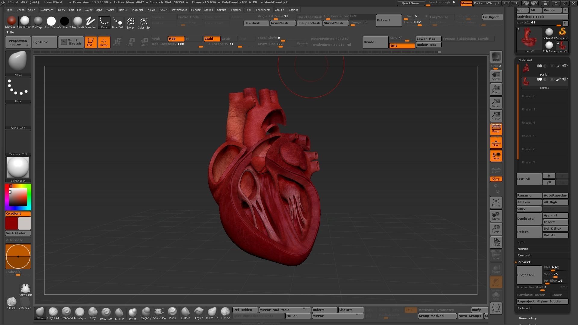 Human Heart Low-poly 3D model_22