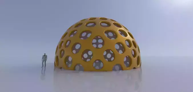 Geodesic Dome Like structure with round perforations 3D model