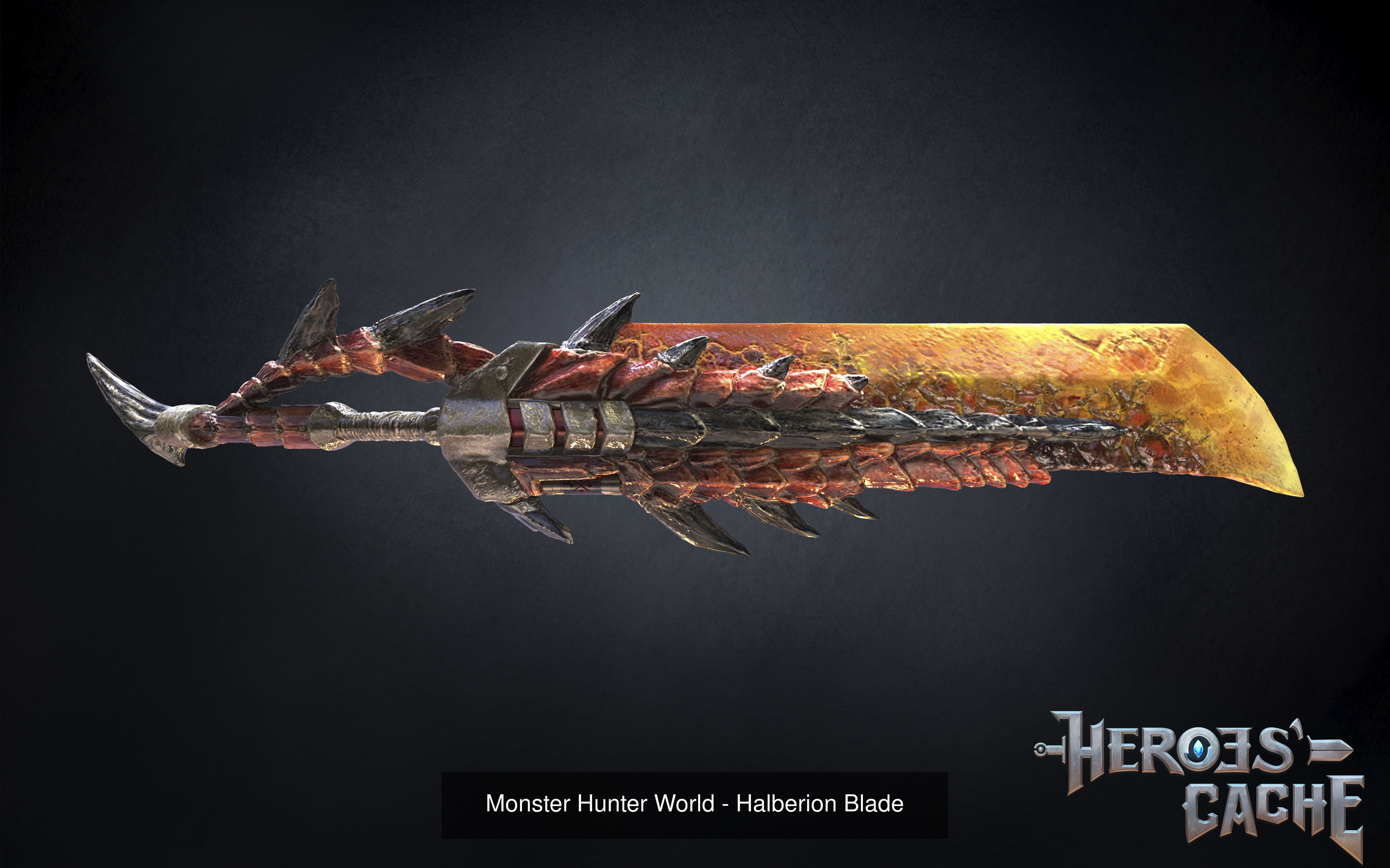 Monster Hunter World - Rathalos Charge Blade and Full Armor set 3D Model Collection_3