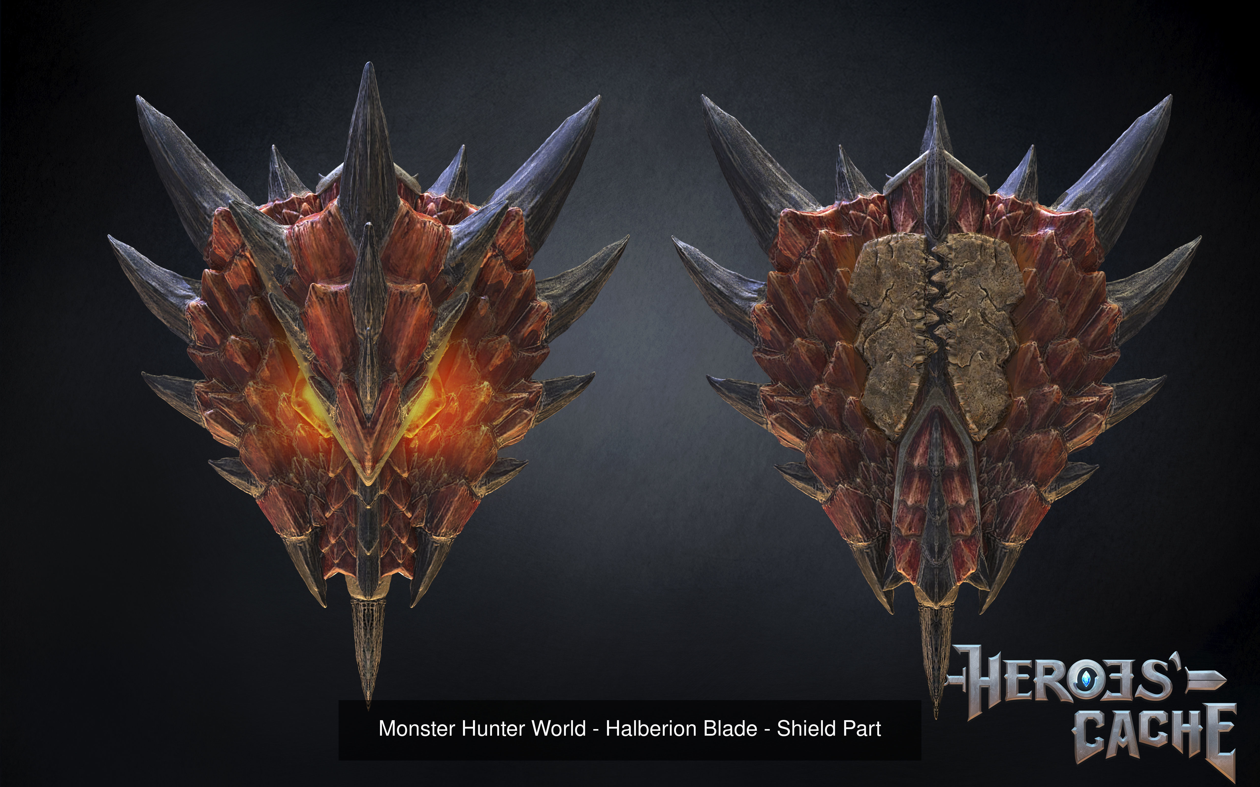 Monster Hunter World - Rathalos Charge Blade and Full Armor set 3D Model Collection_4