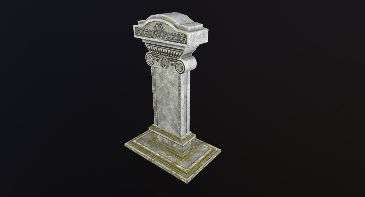 Tombstone - PBR Game Ready stone monument Low-poly 3D model_2