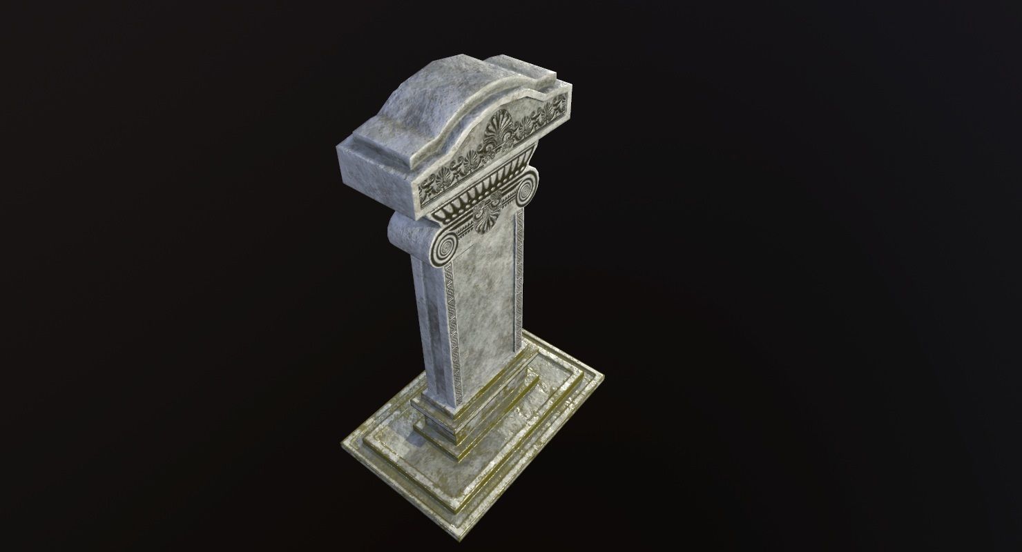 Tombstone - PBR Game Ready stone monument Low-poly 3D model_4