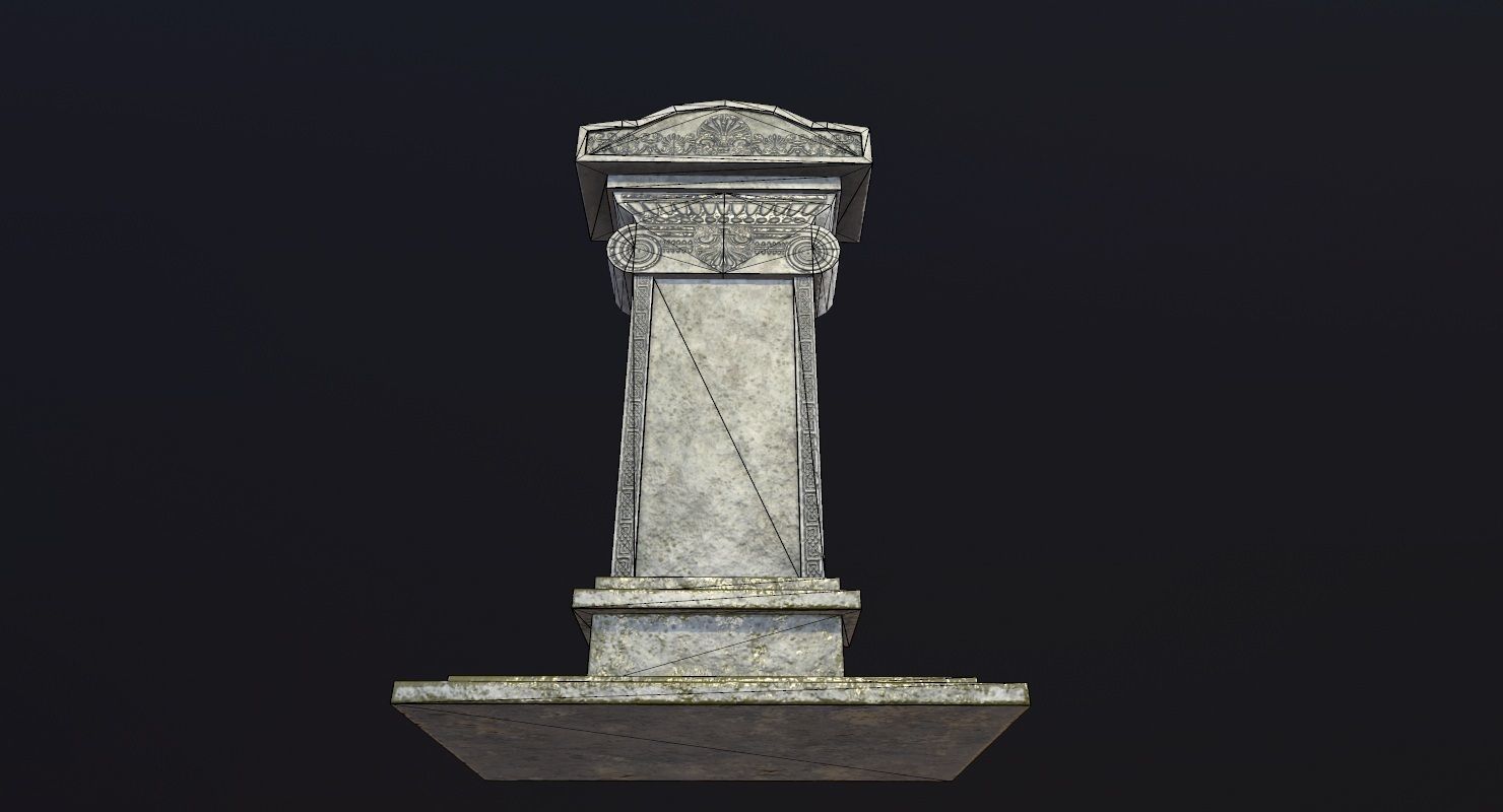 Tombstone - PBR Game Ready stone monument Low-poly 3D model_18