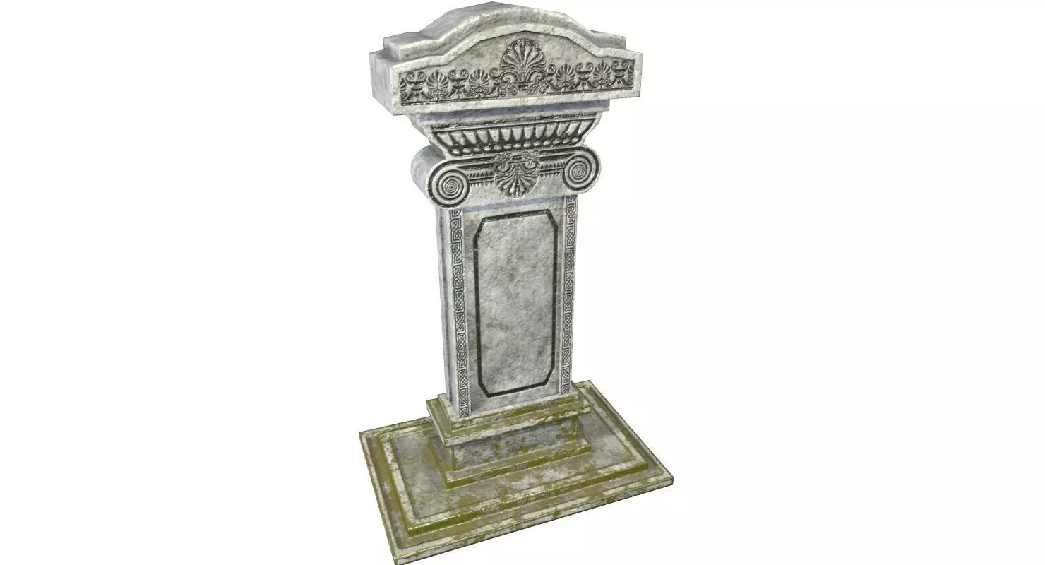 Tombstone - PBR Game Ready stone monument Low-poly 3D model_0