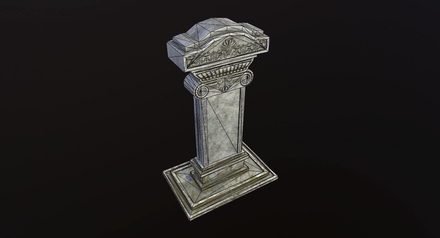 Tombstone - PBR Game Ready stone monument Low-poly 3D model_14