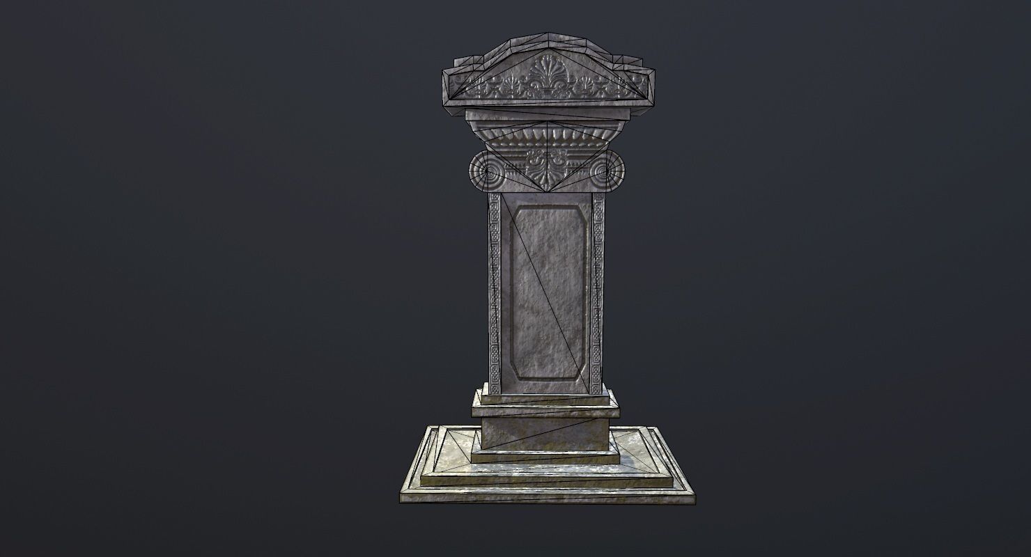 Tombstone - PBR Game Ready stone monument Low-poly 3D model_22