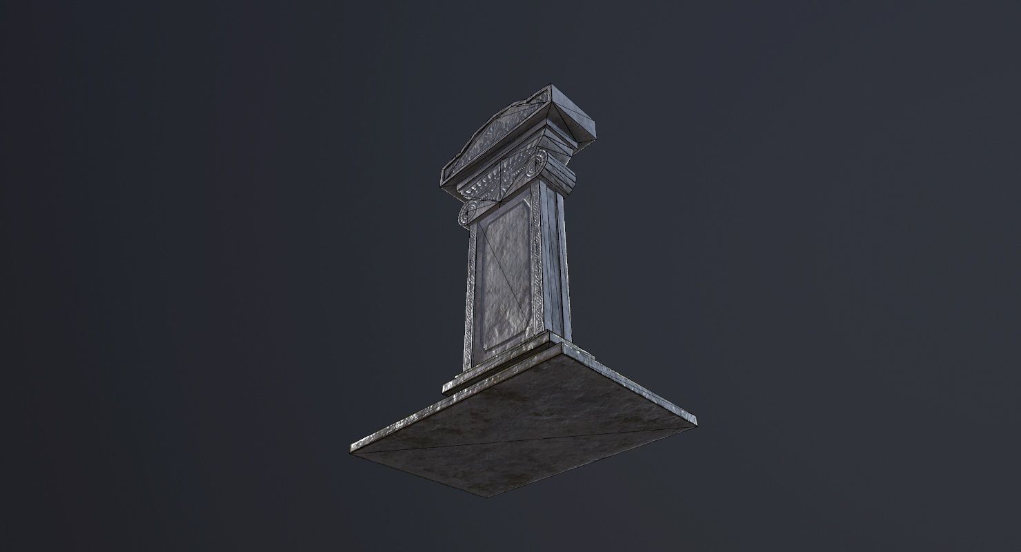Tombstone - PBR Game Ready stone monument Low-poly 3D model_17
