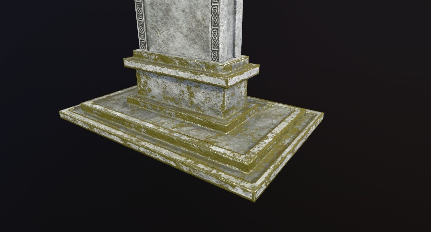 Tombstone - PBR Game Ready stone monument Low-poly 3D model_11