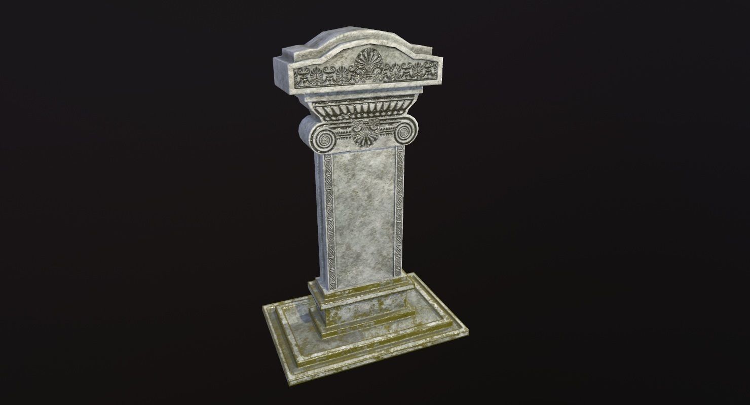 Tombstone - PBR Game Ready stone monument Low-poly 3D model_1