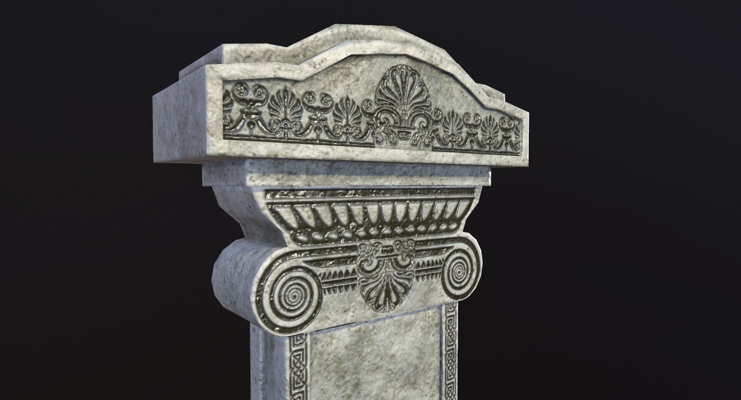 Tombstone - PBR Game Ready stone monument Low-poly 3D model_8
