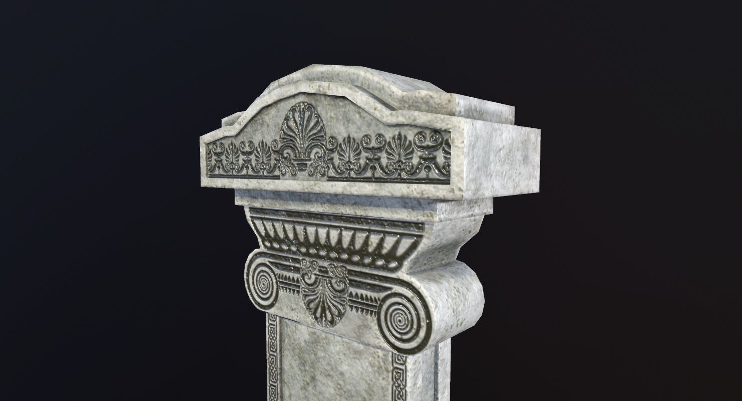Tombstone - PBR Game Ready stone monument Low-poly 3D model_9