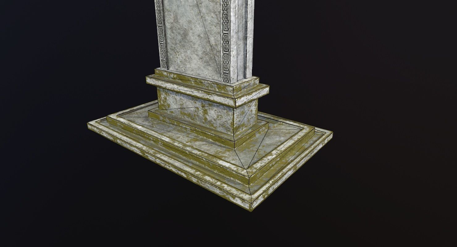Tombstone - PBR Game Ready stone monument Low-poly 3D model_21
