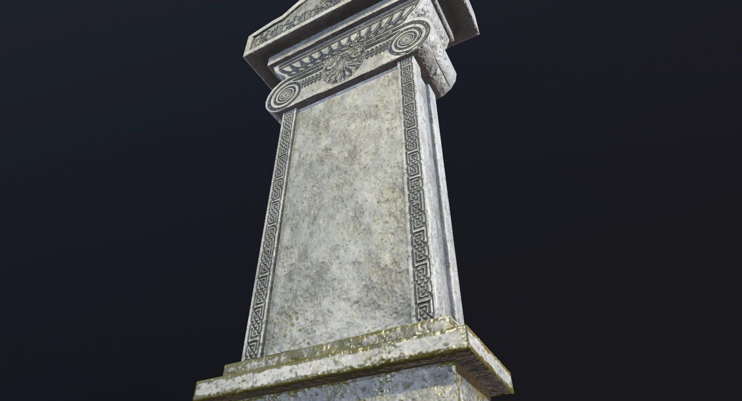 Tombstone - PBR Game Ready stone monument Low-poly 3D model_10