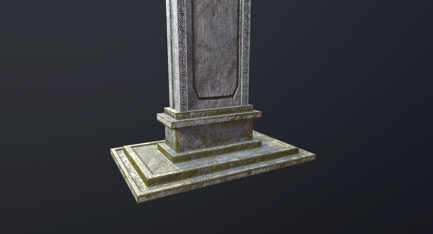 Tombstone - PBR Game Ready stone monument Low-poly 3D model_12