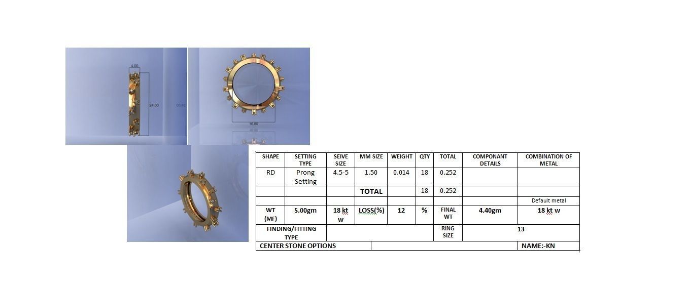  Women Band Ring 3dm stl render detail model view 3D print model_4