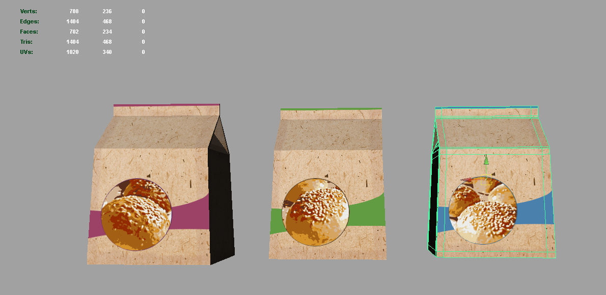 Wooden display cart 3D model_5