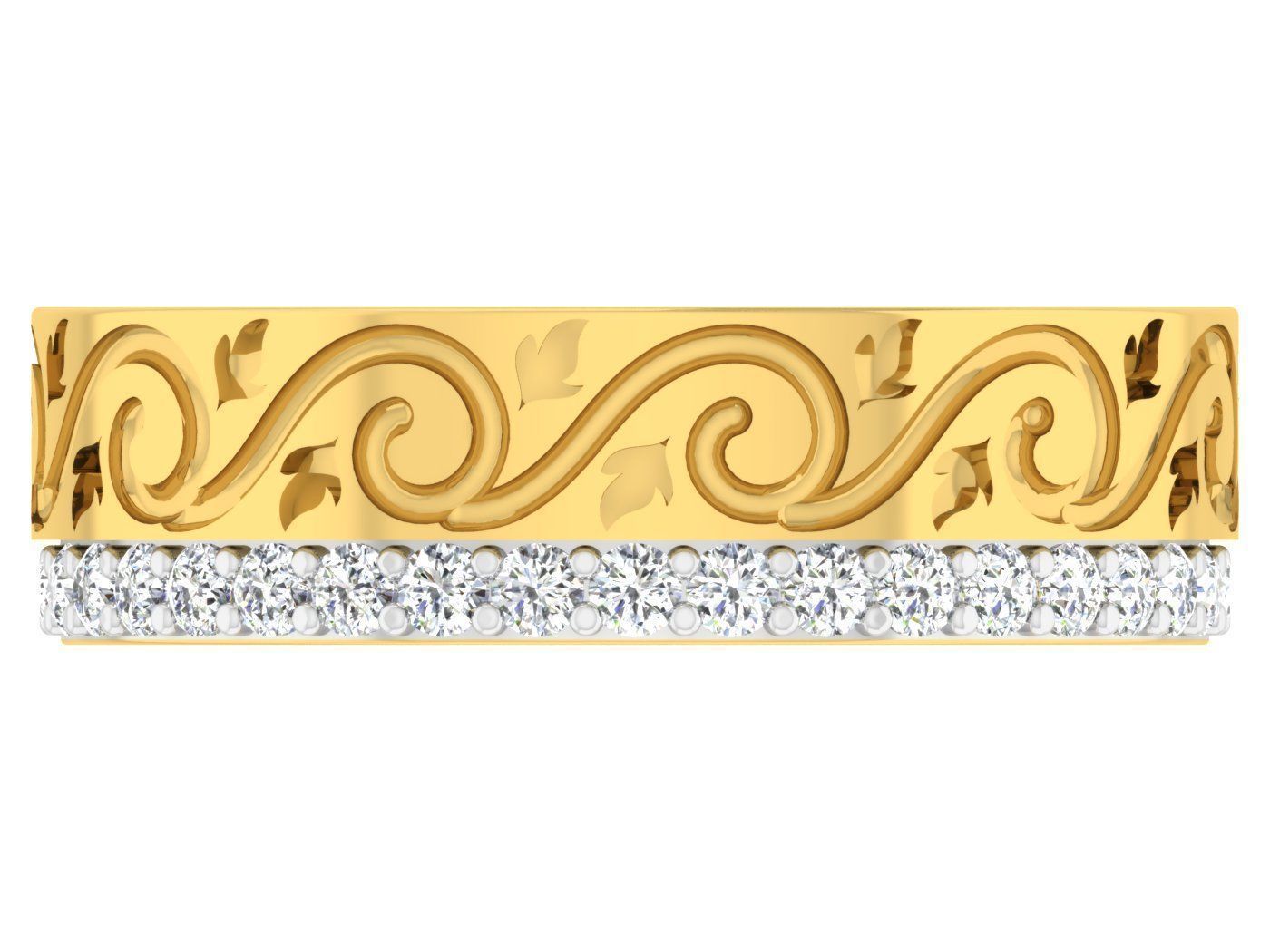 Women Band Ring 3dm stl render detail model view 3D print model_3