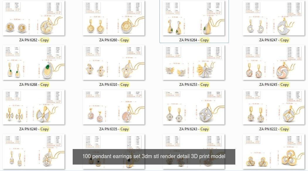 collection 642 Women pendant-earrings set 3dm _2