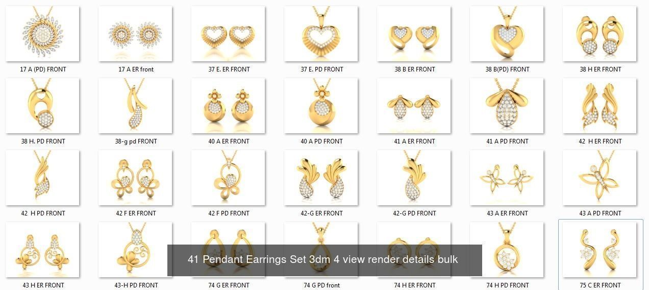 collection 642 Women pendant-earrings set 3dm _5