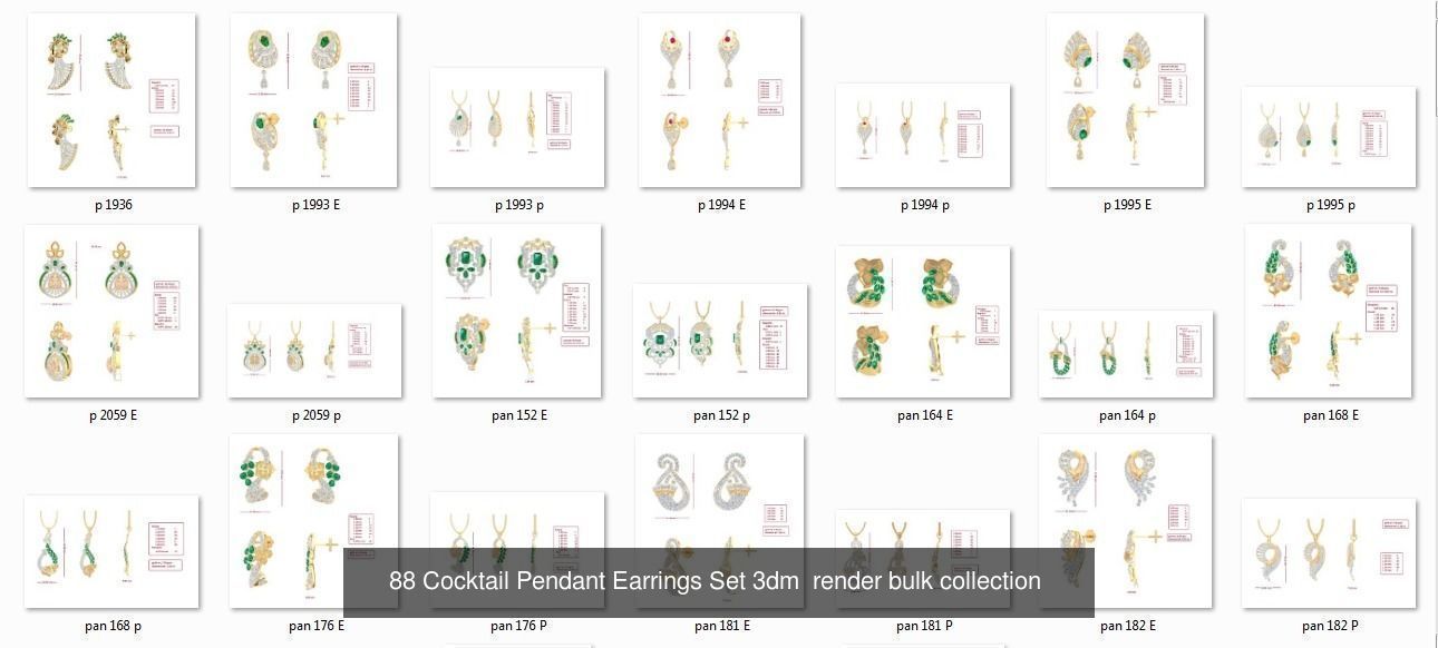 collection 642 Women pendant-earrings set 3dm _4