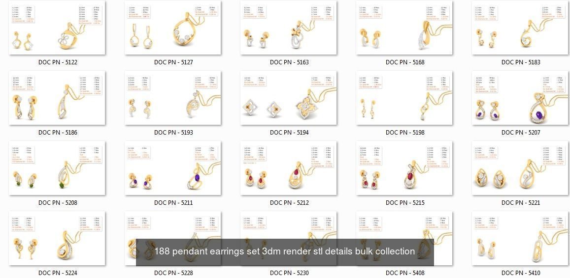 collection 642 Women pendant-earrings set 3dm _3