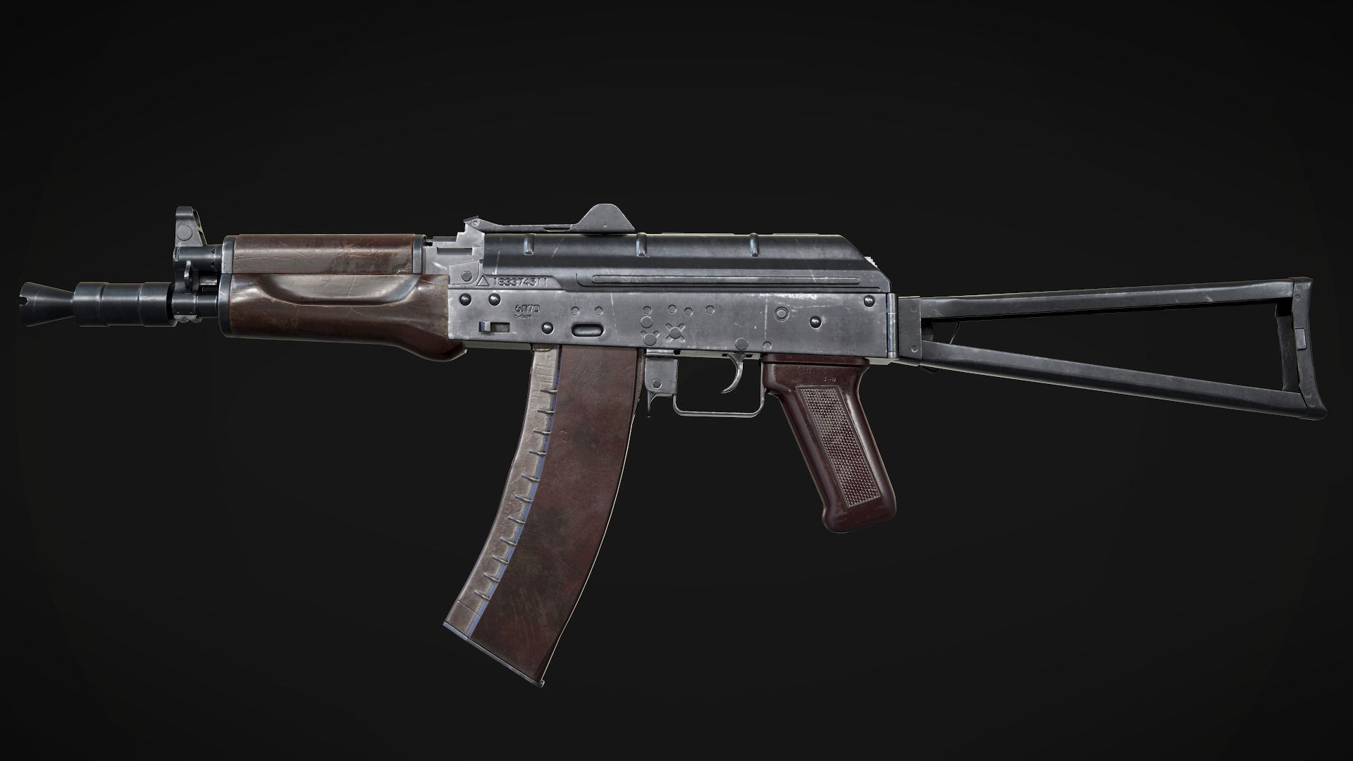 AK-74U AAA FPS Game Ready Weapon Asset Low-poly 3D model_2