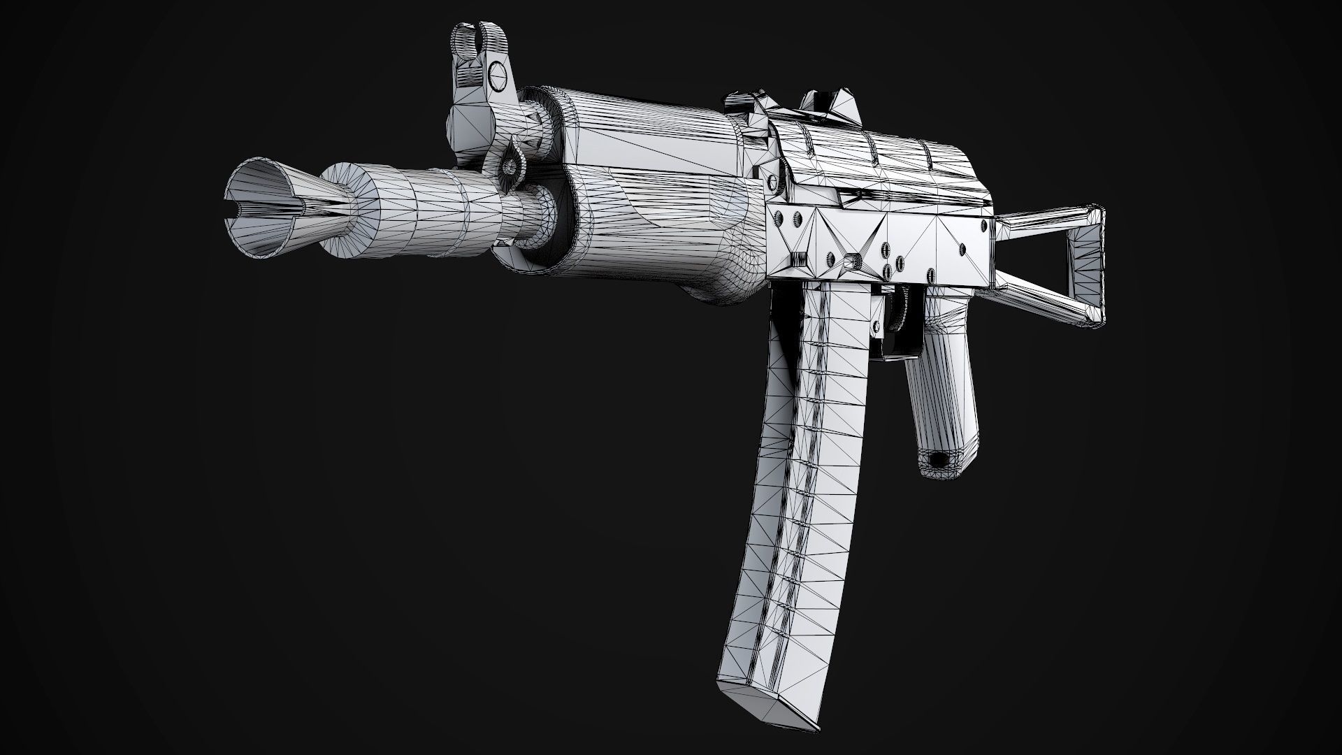 AK-74U AAA FPS Game Ready Weapon Asset Low-poly 3D model_16