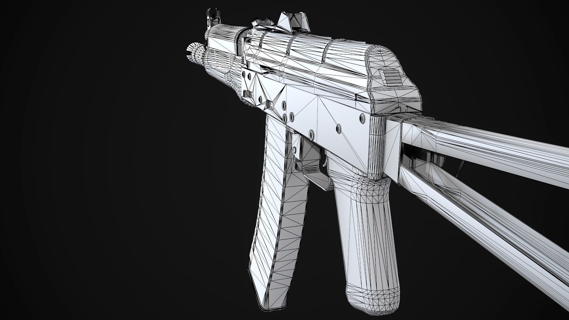 AK-74U AAA FPS Game Ready Weapon Asset Low-poly 3D model_15