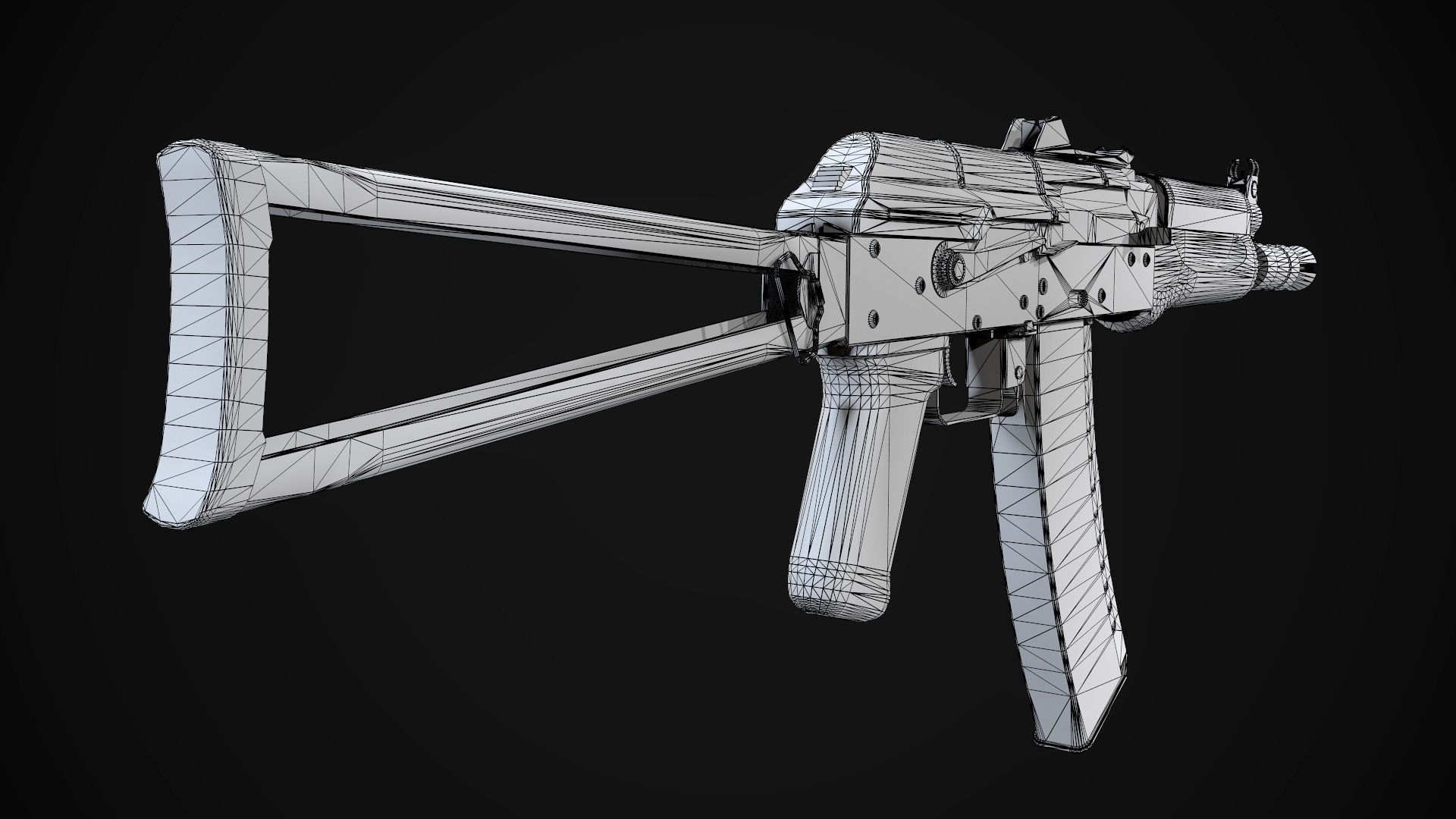 AK-74U AAA FPS Game Ready Weapon Asset Low-poly 3D model_14