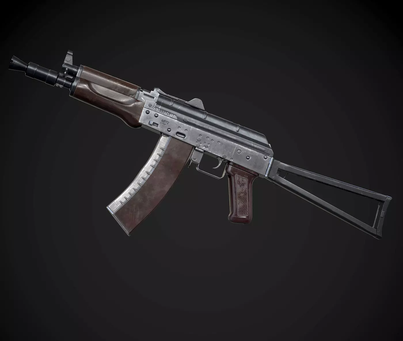 AK-74U AAA FPS Game Ready Weapon Asset Low-poly 3D model_0