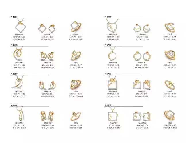 Collection 174  Women ring earrings pendant 3dm stl render  