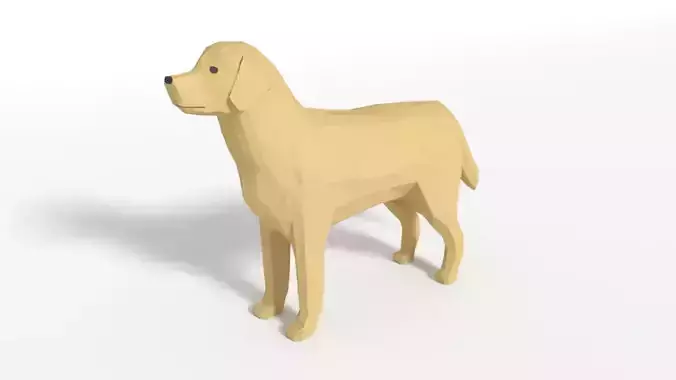 Low Poly Cartoon Labrador Low-poly 3D model