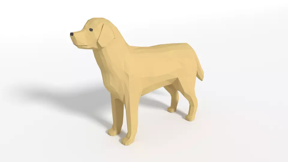 Low Poly Cartoon Labrador Low-poly 3D model_0