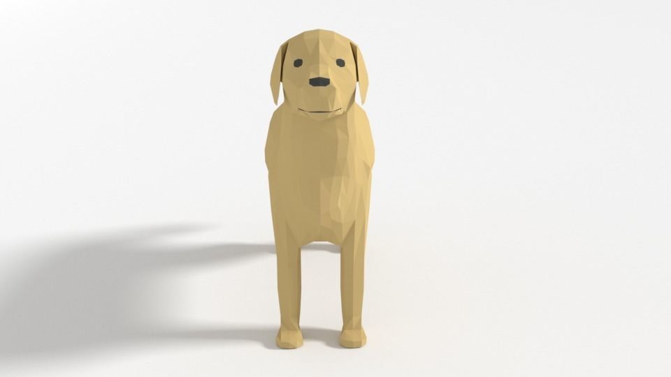 Low Poly Cartoon Labrador Low-poly 3D model_1