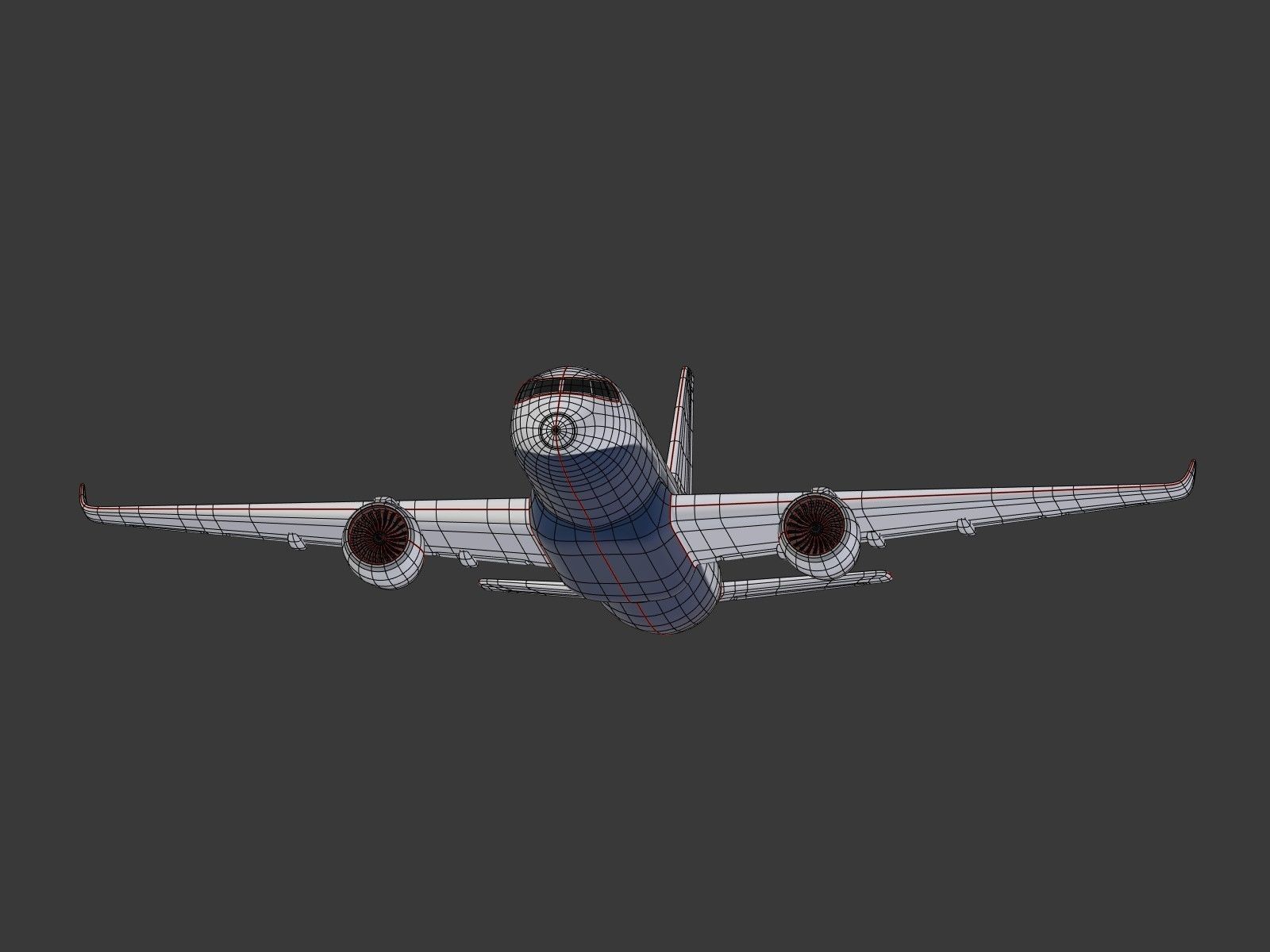 Generic Airliner - Plane - Airplane -- LowPoly Low-poly 3D model_14
